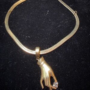 Chic Gold Hand Pendant Necklace